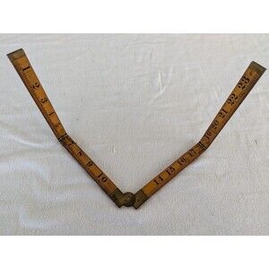 Vtg Rabone Warranted Boxwood Folding Ruler 24” England No. 1167 Brass Detail